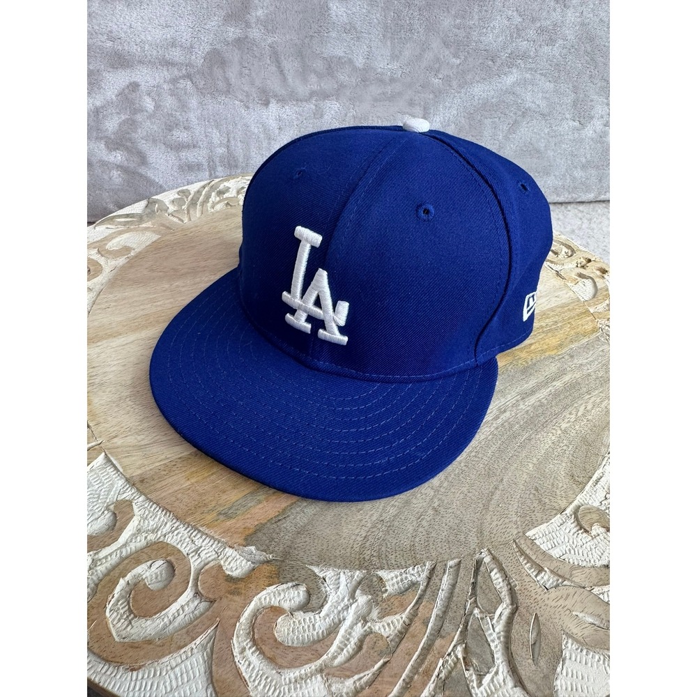 LA Dodgers 59FIFTY Fitted Baseball Cap Royal Blue White Size 7 1/2 Authentic